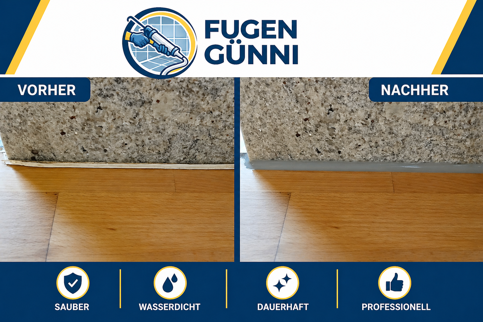 Fugensanierung im Flur vorher nachher